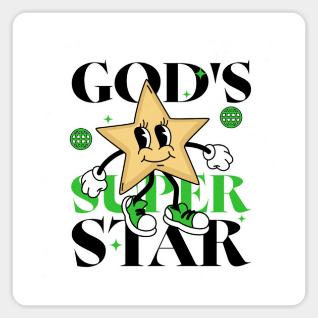 God's Super Star - Inspirational Star Graphic Magnet by Rox