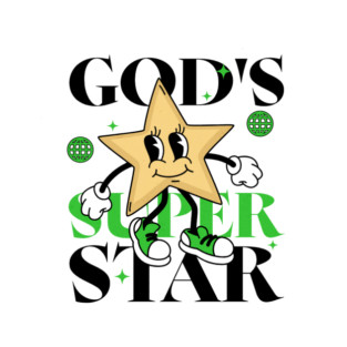 God's Super Star - Inspirational Star Graphic T-Shirt