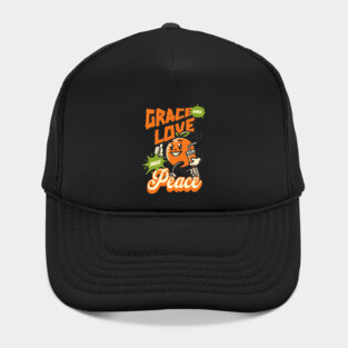 Grace and Love Inner Peace - Orange Emoticon Hat