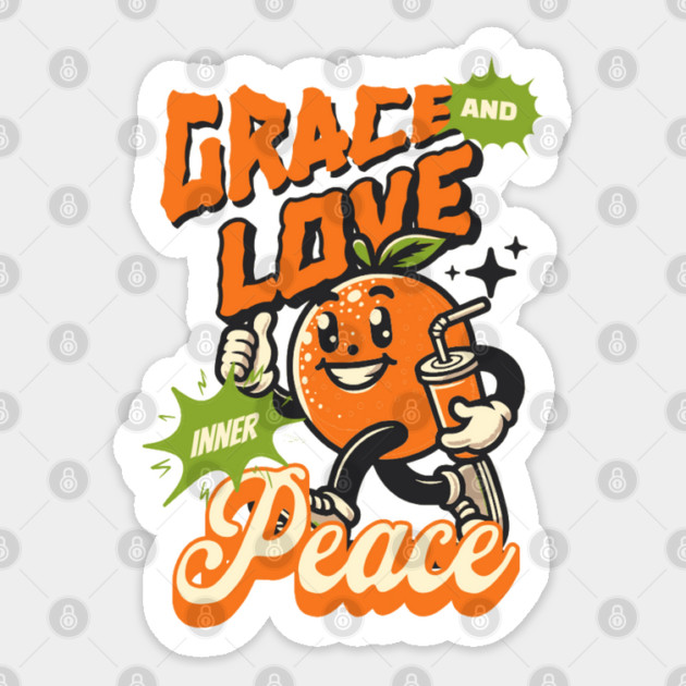 Grace and Love Inner Peace - Orange Emoticon Sticker by Rox