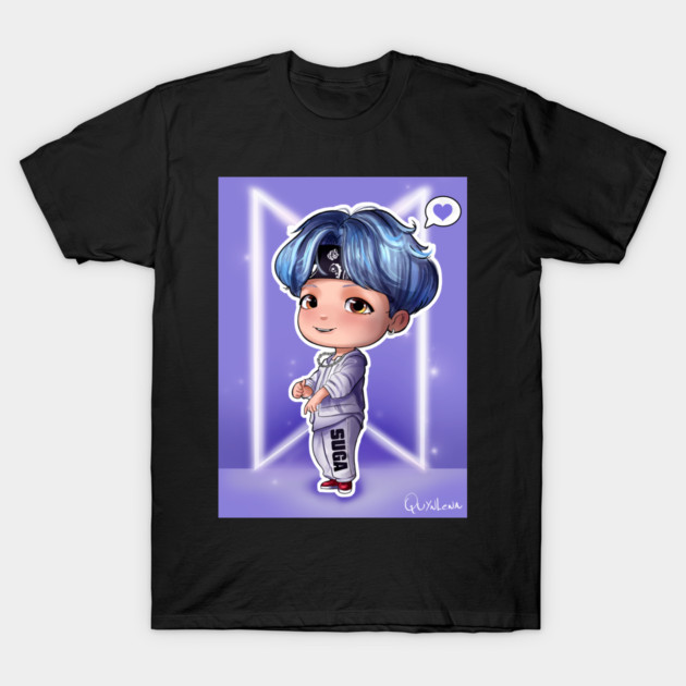 Suga - TinyTan BTS: Mic Drop [art by Quynlena] - Suga - T-Shirt