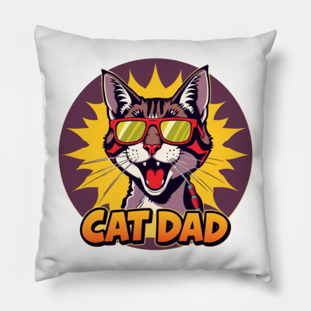 Cat Dad Pillow by Pete the Cat Guy