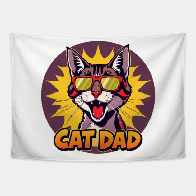 Cat Dad Tapestry by Pete the Cat Guy