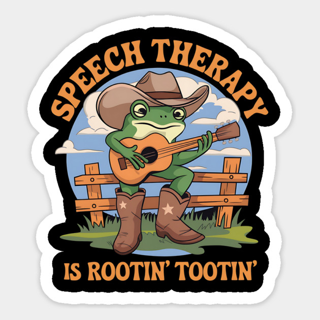 Speech Therapy Is Rootin Tootin Cute Western Frog SLP Magnet by ArtistTee ⭐⭐⭐⭐⭐