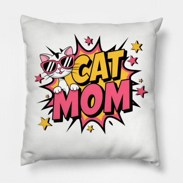 Cat Mom Pillow by Pete the Cat Guy
