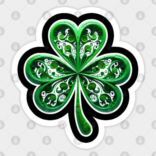 Small Green Shamrock Sticker by Creatifly Graphic Tees