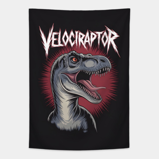 Velociraptor Dinosaur Tapestry by animegirlnft