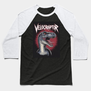 Velociraptor Dinosaur Baseball T-Shirt
