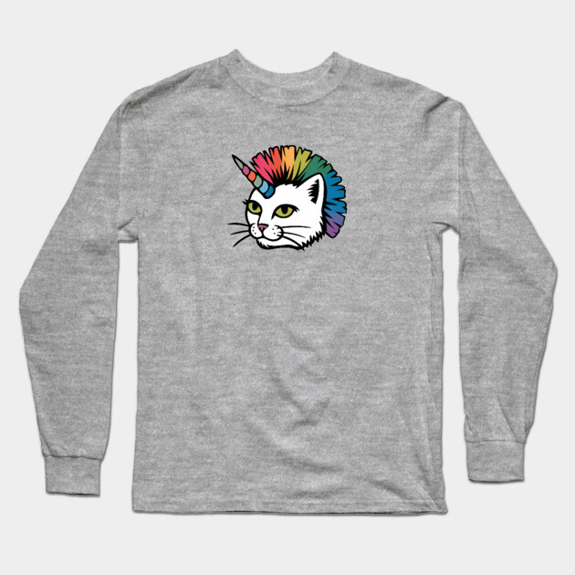 Rainbow Cat Unicorn Long Sleeve T-Shirt by Pete the Cat Guy