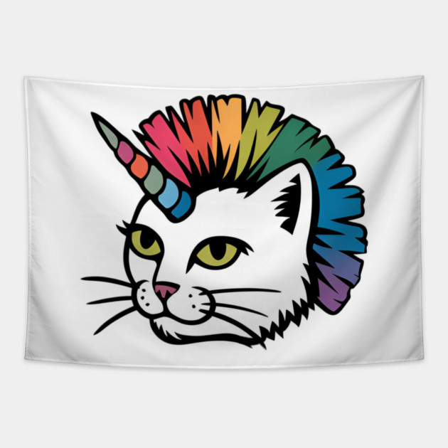 Rainbow Cat Unicorn Tapestry by Pete the Cat Guy