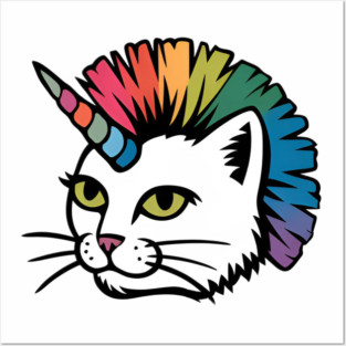Rainbow Cat Unicorn Posters and Art