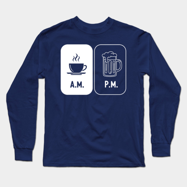 Morning Coffee, Evening Beer Long Sleeve T-Shirt by enrynz