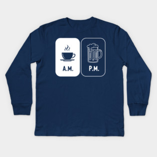 Morning Coffee, Evening Beer Kids Long Sleeve T-Shirt
