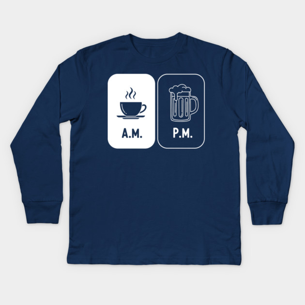 Morning Coffee, Evening Beer Kids Long Sleeve T-Shirt by enrynz