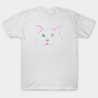 Heterochromia Cat Sketch T-Shirt