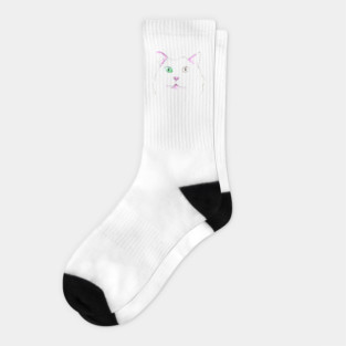 Heterochromia Cat Sketch Socks