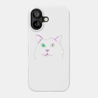 Heterochromia Cat Sketch Phone Case