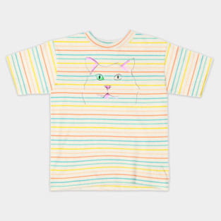 Heterochromia Cat Sketch Kids T-Shirt