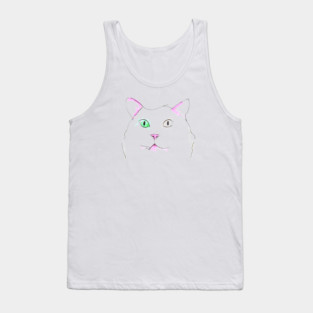 Heterochromia Cat Sketch Tank Top