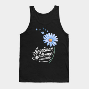 Angelman’s Syndrome Awareness Family Survivor Pretty Ribbon Tank Top