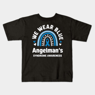 Angelman Syndrome Awareness Blue Ribbon Genetic Disorder Kids T-Shirt