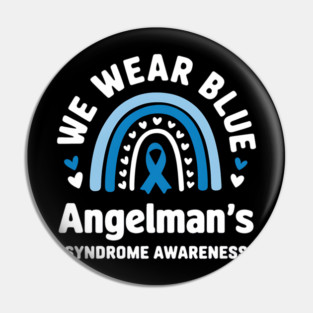 Angelman Syndrome Awareness Blue Ribbon Genetic Disorder Pin