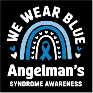 Angelman Syndrome Awareness Blue Ribbon Genetic Disorder Posters and Art