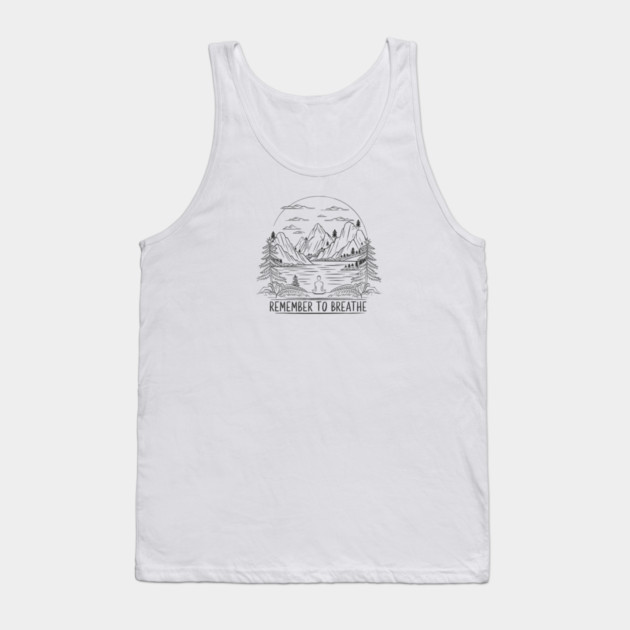 Remember to Breathe (Light) Tank Top by Pete the Cat Guy