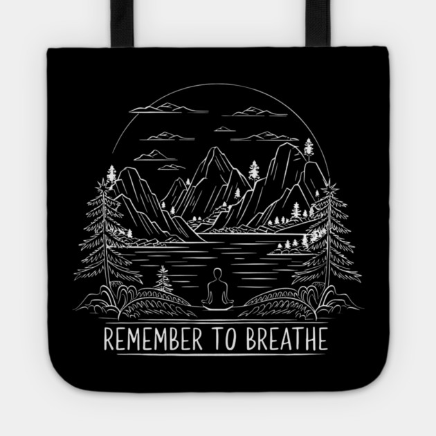 Remember to Breathe (Dark) Tote by Pete the Cat Guy