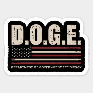 Doge Department Of Government Efficiency Us Flag Sticker