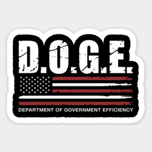 Doge-Department-Of-Government-Efficiency-Us-Flag Sticker