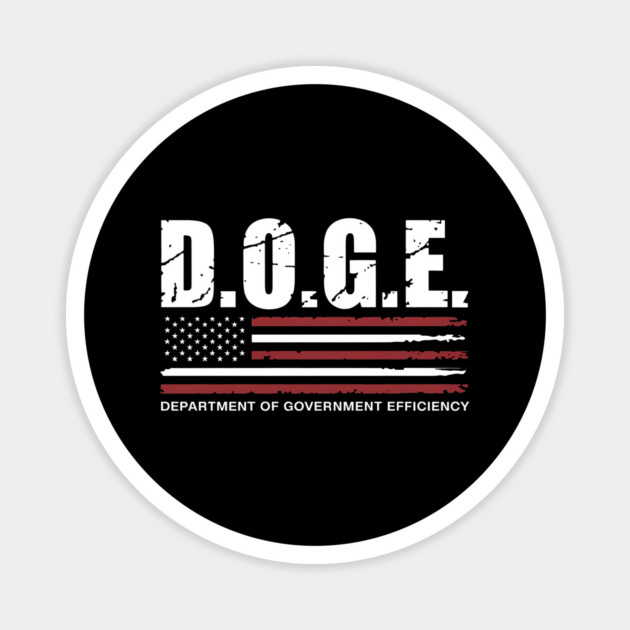 Doge-Department-Of-Government-Efficiency-Us-Flag Magnet by ArtistTee ⭐⭐⭐⭐⭐