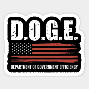 Doge-Department-Of-Government-Efficiency-Us-Flag Sticker