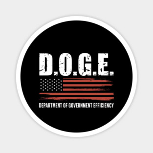Doge-Department-Of-Government-Efficiency-Us-Flag Magnet