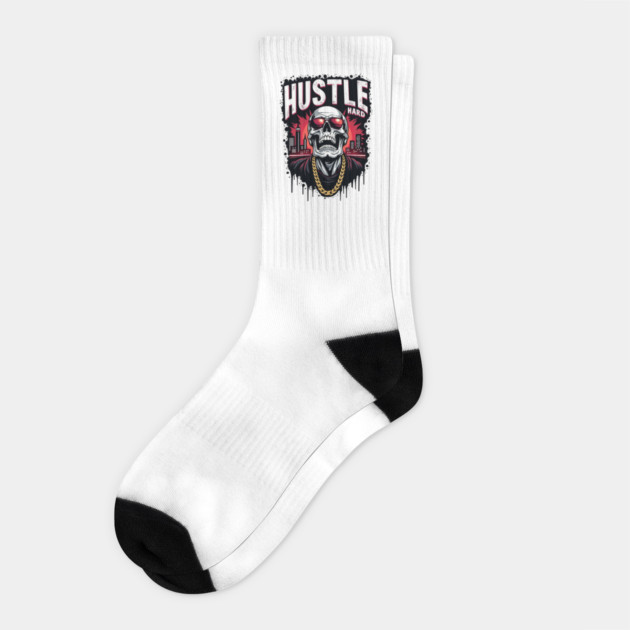 Hustle hard - Hustle hard: Fierce Skull Street Style Socks by Steve