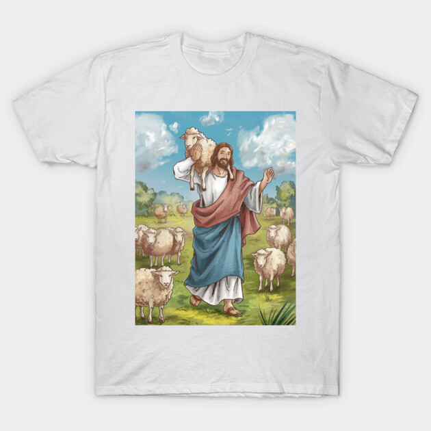 Jesus The Shepherd: The Lost Sheep Found T-Shirt by Rox