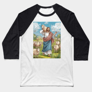 Jesus The Shepherd: The Lost Sheep Found Baseball T-Shirt
