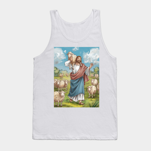 Jesus The Shepherd: The Lost Sheep Found Tank Top by Rox