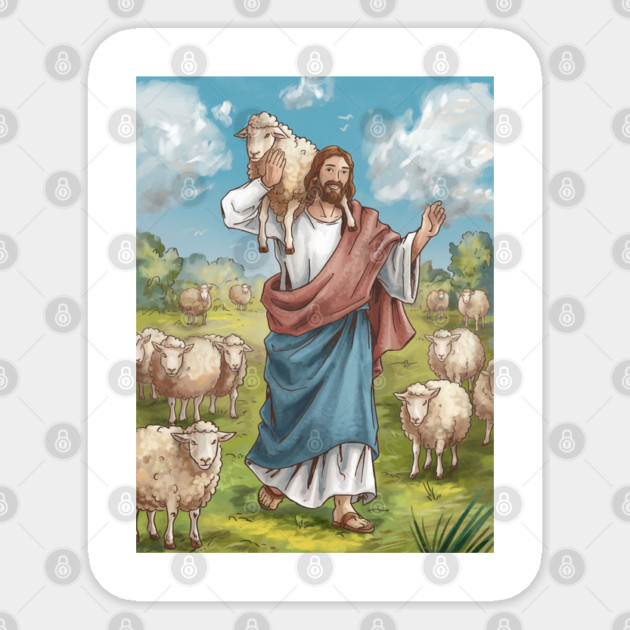 Jesus The Shepherd: The Lost Sheep Found Sticker by Rox
