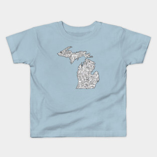 Michigan Map Kids T-Shirt