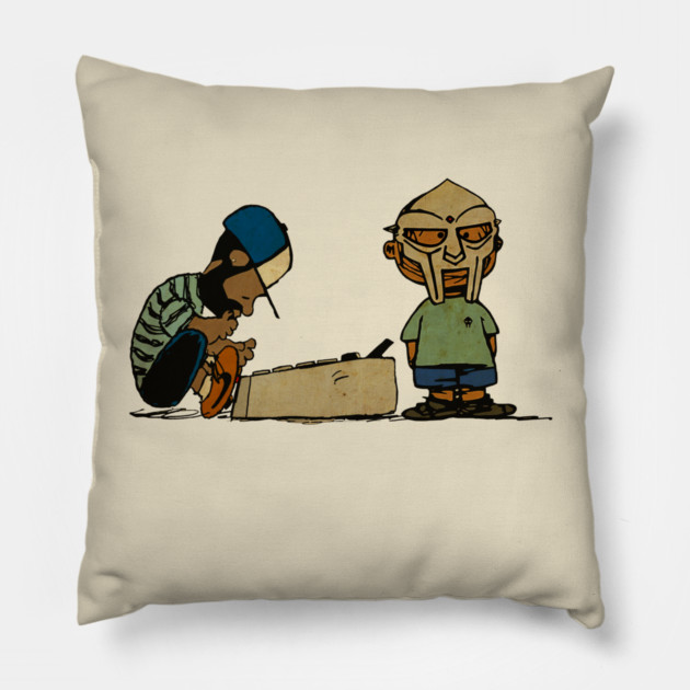 J DILLA With Mf Doom QVintage Pillow by BOKONGSEMOXX