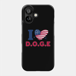 I Heart DOGE American Flag Phone Case