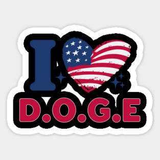 I Heart DOGE American Flag Magnet