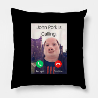 John Pork is calling Funny Brainrot Pillow