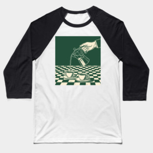 Vintage Coffee Art Baseball T-Shirt