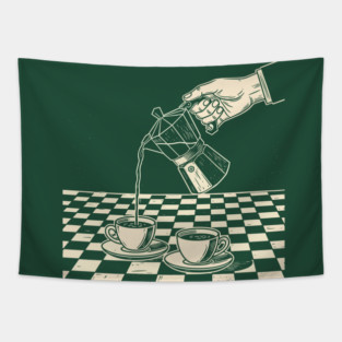 Vintage Coffee Art Tapestry