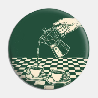 Vintage Coffee Art Pin