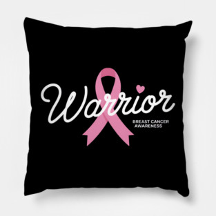 Breast Cancer Warrior Breast Cancer Awareness Pink Ribbon Pillow