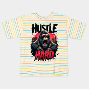 Hustle hard - Hustle hard: Fierce Gorilla Street Style Kids T-Shirt