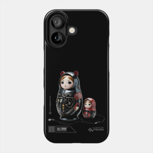 Babushka (Black) - Matryoshka stacking dolls | UndoSisyphus™ Native Cyborgs Collection Phone Case